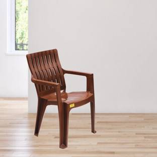 FurniGully Plastic Chair, Arm Chair for Home, Living Room Chair, Outdoor Chair Set of 1 Plastic Outdoor Chair