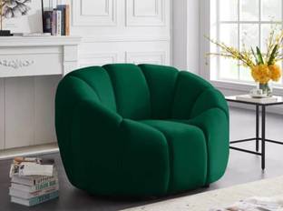 Ess Ess Wood Traders Wooden Cushion Chair Green Velvet Fabric Foam 30inch Fully Comfortable Solid Wood Outdoor Chair