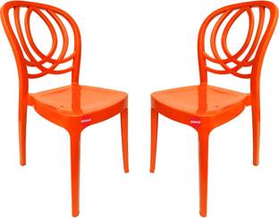 Binani Oak Modern Stackable Armless Chair (100% VIRGIN PLASTIC, ISO CERTIFIED COMPANY) Plastic Outdoor Chair