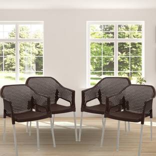 ITALICA Plasteel Arm Chair/ Stainless Steel Legs/Matte Finish/Sturdy Plastic Chair Set/ Plastic Outdoor Chair