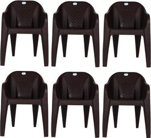 HOMIBOSS Plastic chairs set of 6, home, Living Room chair, Garden, outdoor & indoor Plastic Outdoor Chair