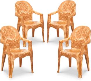 MAHARAJA Dolphin for Home, Office | Comfortable | Arm Rest | Bearing Capacity up to 200Kg Plastic Outdoor Chair
