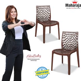 MAHARAJA Wave Stylish Heavy Duty | Stackable | Armless | for Garden and cafeteria Plastic Cafeteria Chair