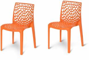 Binani Spider Web Series Plastic Armless chair Set|Modern Stackable Chair for Dining| Plastic Dining Chair