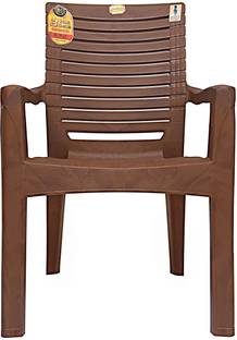 Anmol Moulded Jaguar High Back Chair Strong Structure Build Chair for Home, Garden, Outdoor Plastic Cafeteria Chair (brown, Set of 1) 3 Years Warranty Weight Bearing Capacity 200 kgs Plastic Outdoor Chair Plastic Outdoor Chair