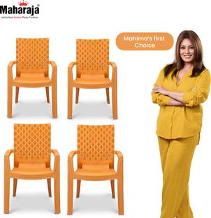 MAHARAJA Premium Plastic Chair ?rgonomic Armrest Design, Chair for Home, Ultra-Durable Plastic Outdoor Chair