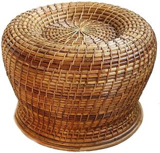 Democratic Handcrafted Natural Cane Stool Bamboo Cafeteria Chair