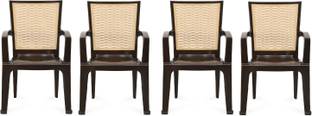 Nilkamal Mid Back Chair with Arm CHR2226 | For Living, Bed Room, Kitchen, Office, Garden Plastic Cafeteria Chair