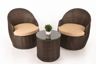 Jiomee Furniture Outdoor-Indoor Premium Rattan Wicker Patio New Shape Apple Chair and Table Set Metal Outdoor Chair