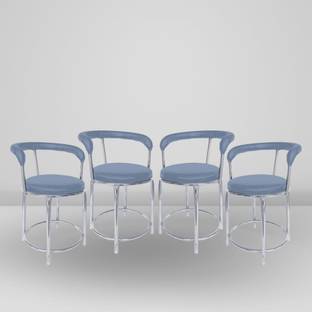 Restwell 173 Stool with Comfortable Cushion Seat|Chrome Steel Frame Chair For Outdoor Use Metal Outdoor Chair