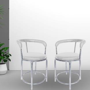 Restwell 173 Stool with Comfortable Cushion Seat|Chrome Steel Frame Chair For Outdoor Use Metal Outdoor Chair