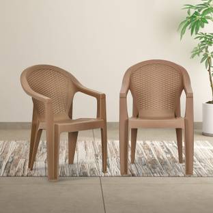 Nilkamal Mid Back Chair with Arm EXOTICA|100% PolyPropylene|For Living ,Kitchen, Office, Plastic Outdoor Chair