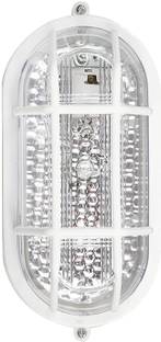 ZOREZA 9 watt PVC Bulkhead Wall Light Fitting, Silver, Oval For outdoor Weather And Waterproof Gate Light Outdoor Lamp