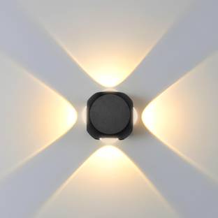 Glowing Night Outdoor UP Down Wall LED | 4 ways Splitter |Outdoor Lamp Four Way Wall 12 Wt Led Warm White Gate Light Outdoor Lamp