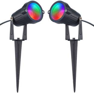 OLIPS LED Spot Light, Spike Garden Light, Focus Light for Home Garden (5 Watt) Automatic 7+ MultiColor Changing Light for Indoor/Outdoor Use (PACK OF 2) Post Light Outdoor Lamp