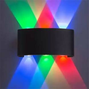 aadi Up Down Wall Lamp With Bulb-3+3 RED-BLUE-GREEN Post Light Outdoor Lamp (RGB)) Post Light Outdoor Lamp