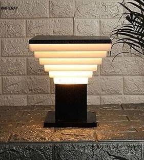 ZOREZA Waterproof Stairs Shape Outdoor Lamp Staircase step design (Black & White) -Pair of 1 Pieces Gate Light Outdoor Lamp