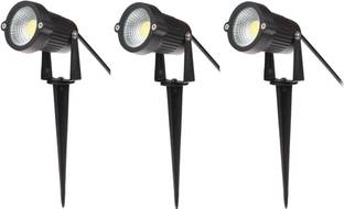 Hybrix LED Spike Light, Spot Light, Focus Light for Home Garden, (5 Watt), Bridge Lux Optical COB LED, Warm White Light, Elegant Fiber Body, IP67 Waterproof for Indoor/Outdoor Use (Pack of 3) Post Light Outdoor Lamp