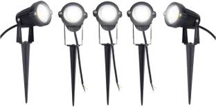 Hybrix LED Spike Light, Spot Light, Focus Light for Home Garden, (5 Watt), Bridge Lux Optical COB LED, Cool White Light, Elegant Fiber Body, IP67 Waterproof for Indoor/Outdoor Use (PACK OF 5) Post Light Outdoor Lamp