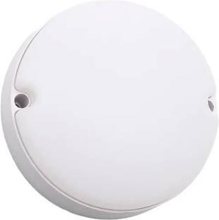 OLIPS LED Indoor/Outdoor Round Shape Waterproof Bulkhead Surface Light (12 WATT) Wall/Ceiling Light Weatherproof IP54 Shock Proof Slim Plastic Body, Cool White Light Color (PACK OF 1) Flood Light Outdoor Lamp