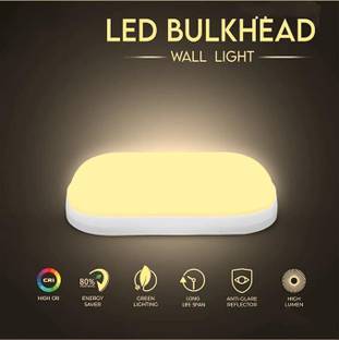 CIRAMA LED Oval Shape Outdoor Indoor Bulkhead Waterproof IP54, 9 Watt Garden Outdoor Light -16 X 6.5 X 4.5 cm-Warm White Post Light Outdoor Lamp Post Light Outdoor Lamp