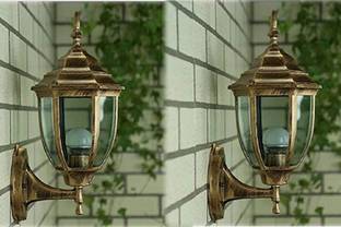 kiyah Lights B22 Holder Cast Aluminum Antique Gold Finished Traditional Wall Light | PACK Of 2 Gate Light Outdoor Lamp