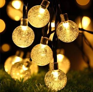 SCHEIN Premium GlowBall 14 LED (Pack of 2) Crystal Globe String Lights – Warm White Post Light Outdoor Lamp