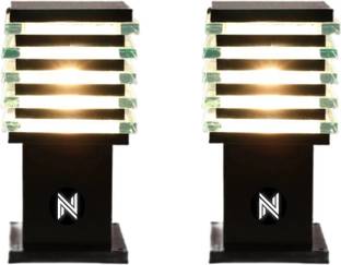 NEXLO (METAL,GLASS) (Pack of 2 ) ICE CUBE Gate Light Outdoor Lamp