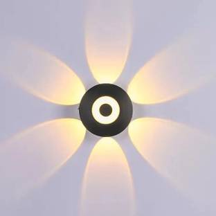 Volt Vision 6 Way Profile LED Indoor & Outdoor Lamp Up/Down Right/Left Elevation Light Rustproof & Waterproof Aluminum Body Black (Warm White) Post Light Outdoor Lamp