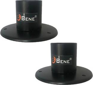 BENE Base Stand Round SS Black 11 cm, Pack of 2 Pc Gate Light Outdoor Lamp