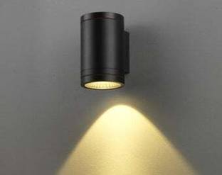 SPARC LIGHTS 5-Watt Round Up or Down Indoor/Outdoor (1 Way) Led Wall Light IP65, Warm White, Black Aluminium Die Casting Body Post Light Outdoor Lamp