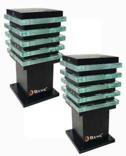 BENE Ice Cube Outdoor Lamp, (Black, 14 Cms, Pack of 2 Pcs) Gate Light Outdoor Lamp