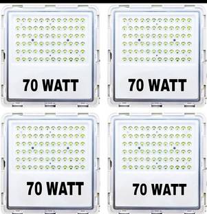 Shree Shop ® 70 Watt Led Flood Light Outdoor Waterproof - | IP53 Led Halogen Light,Focus Light for Factory,Garage,Parking Lot,Garden,Playground & Shop (Cool White-6500K)-Pack of 4 Flood Light Outdoor Lamp