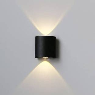 CIRAMA UP Down 2 Way Oval Shape IP65 Warm White Wall Light Body Color Black Metal 3000k Indoor Outdoor Post Light Outdoor Lamp