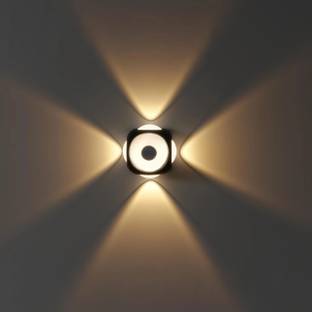 Volt Vision 4 Way Profile LED Indoor & Outdoor Lamp Up/Down Right/Left Elevation Light Rustproof & Waterproof Aluminum Body Black (Warm White) Post Light Outdoor Lamp