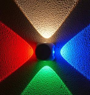 Volt Vision 4 Way LED Indoor & Outdoor Lamp Up/Down Right/Left Elevation Light Rustproof & Waterproof Aluminum Body Black (Multi Color) Post Light Outdoor Lamp