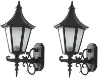 kiyah Lights Traditional Outdoor Gate Wall Lights Cast Aluminium for House Pillar Pole Gate lamp Garden Black Tecture Finished for Main gate, Pillar, Gardens, Boundary wall, roof Boundary, Pathway, pack of 2 Gate Light Outdoor Lamp Gate Light Outdoor Lamp