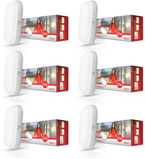 MURPHY 10W Wall Lamp LED Oval Shape Outdoor Bulkhead Waterproof IP54 Waterproof Porch Light for Outdoor Garden Bathroom Light (Cool White, Pack of 6) Gate Light Outdoor Lamp