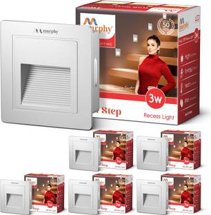 MURPHY 3W Wall Step Outdoor and Indoor LED IP65 Grade Warm White, Pack of 8 Gate Light Outdoor Lamp