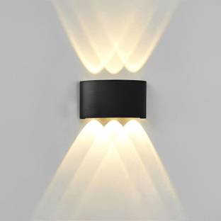 Volt Vision 2 Way 3+3 LED Indoor & Outdoor Lamp Up/Down Elevation Light Rustproof & Waterproof Aluminum Body Black (Warm White) Post Light Outdoor Lamp