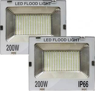 Mudgalelectricals 200 Watt Ultra Thin Slim Ip66 LED Flood Outdoor Light Cool White Waterproof Pack of 2 Flood Light Outdoor Lamp