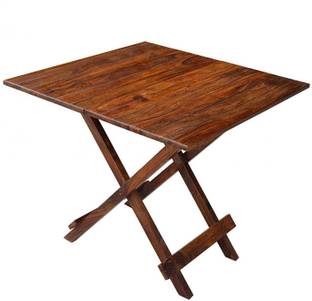 FLIPWOOD Wooden Outdoor Adirondack Natural Brown Foldable End Table for Living Room Solid Wood Outdoor Table