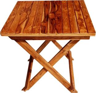 Harvin Chairs Folding Coffee Table Teak Wood X Frame Base Teak Finish Solid Wood Outdoor Table