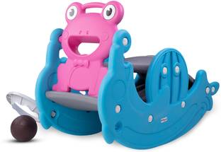BUMTUM 3 in 1 Frog Foldable Slide, Baby Slide With Rocker & Baby Chair, For Kids