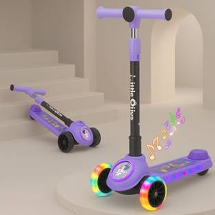 Little Olive Kids Studio Musical LED Scooter with Adjustable Height and Safety Features