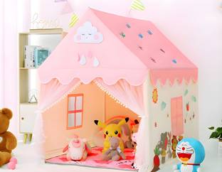 KALPATRU ENTERPRISE Colorfull and Light Weight Indoor Outdoor Kids Play Tent House Pink Butterfly