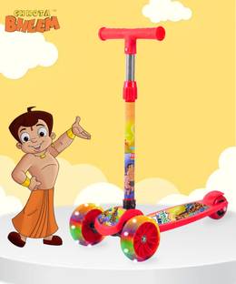 Miss & Chief Chotta Bheem Scooter for Kids,Lightweight|Foldable|LED wheels|Adjustable Height