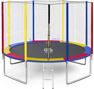 HOP N PLAY 12 Feet GS Jumping Heavy Duty Jhula Trampoline with Net for Kids, Indoor Outdoor
