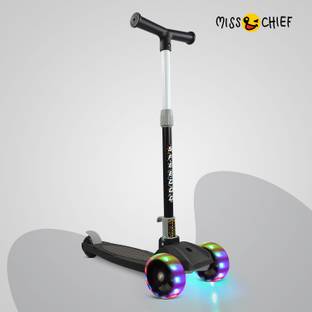 Miss & Chief Scooter with 3 Level Height Adjust & Foldable with LED Rotary Light Up Wheels