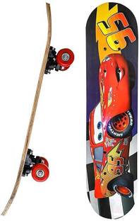 CountryLink Wooden Skate Board for Kids 3-12 Years Portable Handheld 4 Wheels 24 x 6 Inch